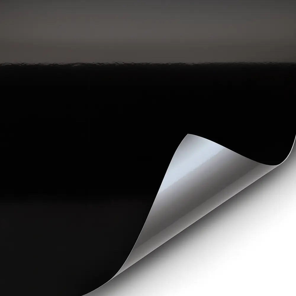 غلاف فينيل أسود لامع مع تشتيش دقيق