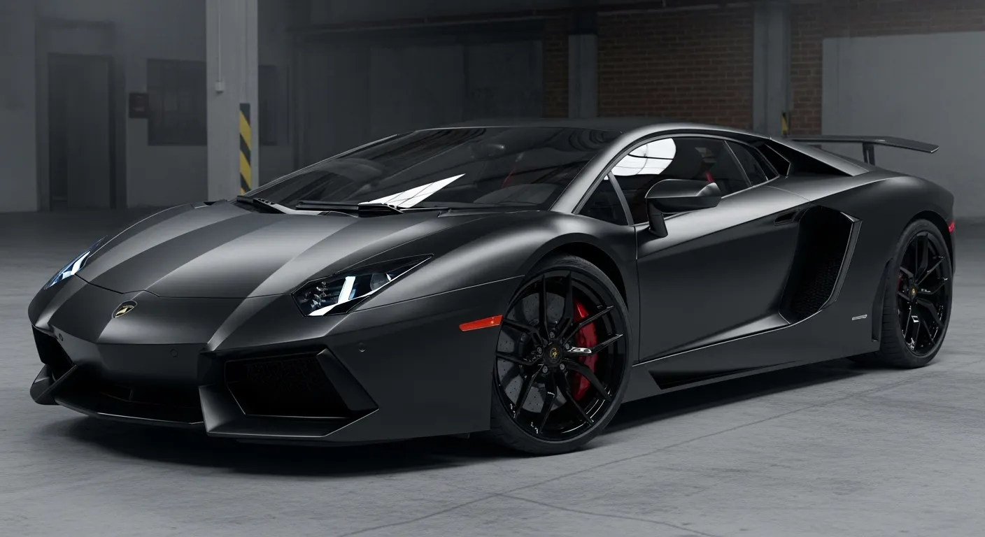 غلاف فينيل أسود غير لامع للسيارات الرياضية