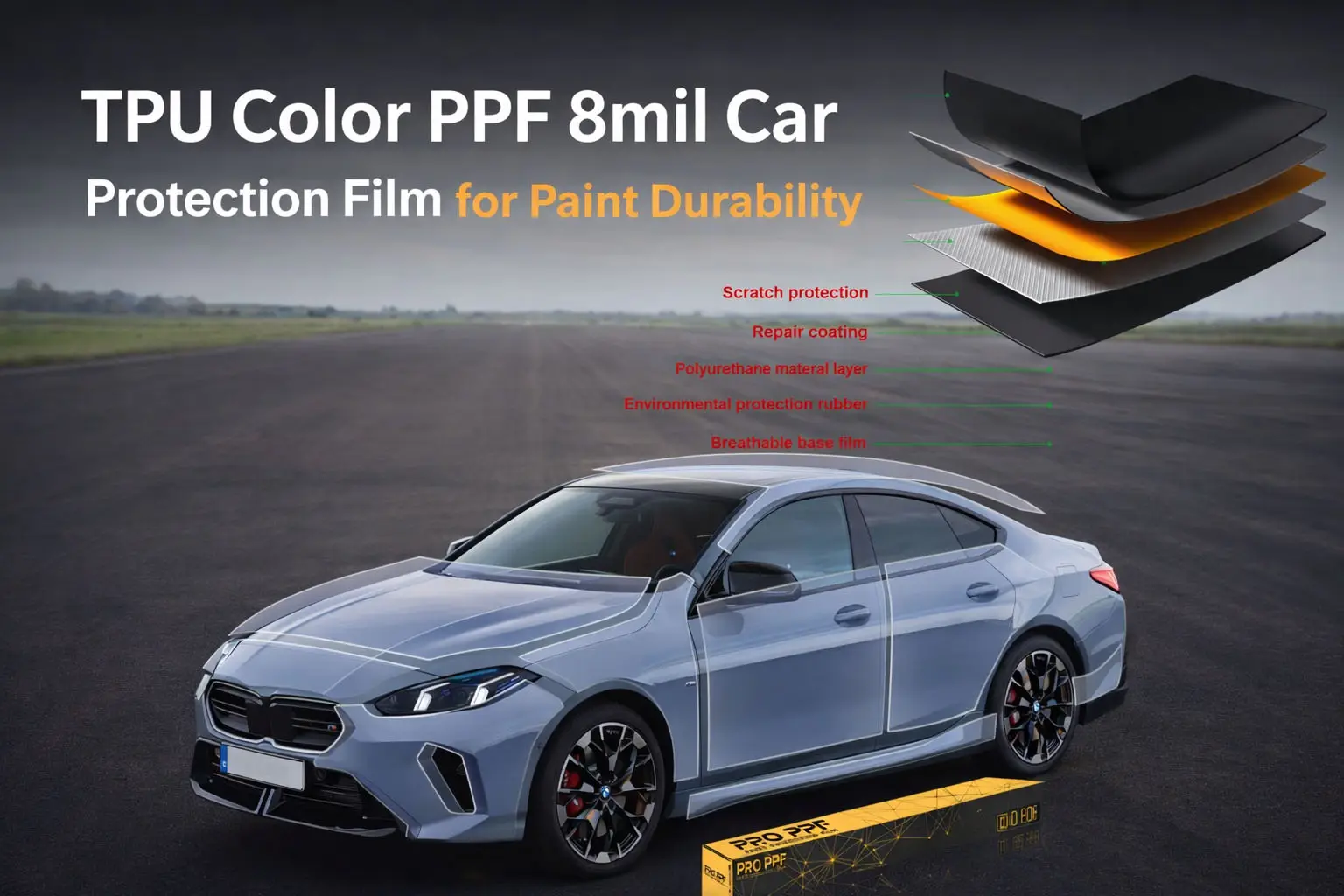 فيلم حماية السيارة TPU Color PPF 8 ميل: الحل النهائي للعناية بطلاء السيارات
